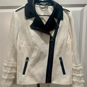 Chico's Black and White Textured Blazer